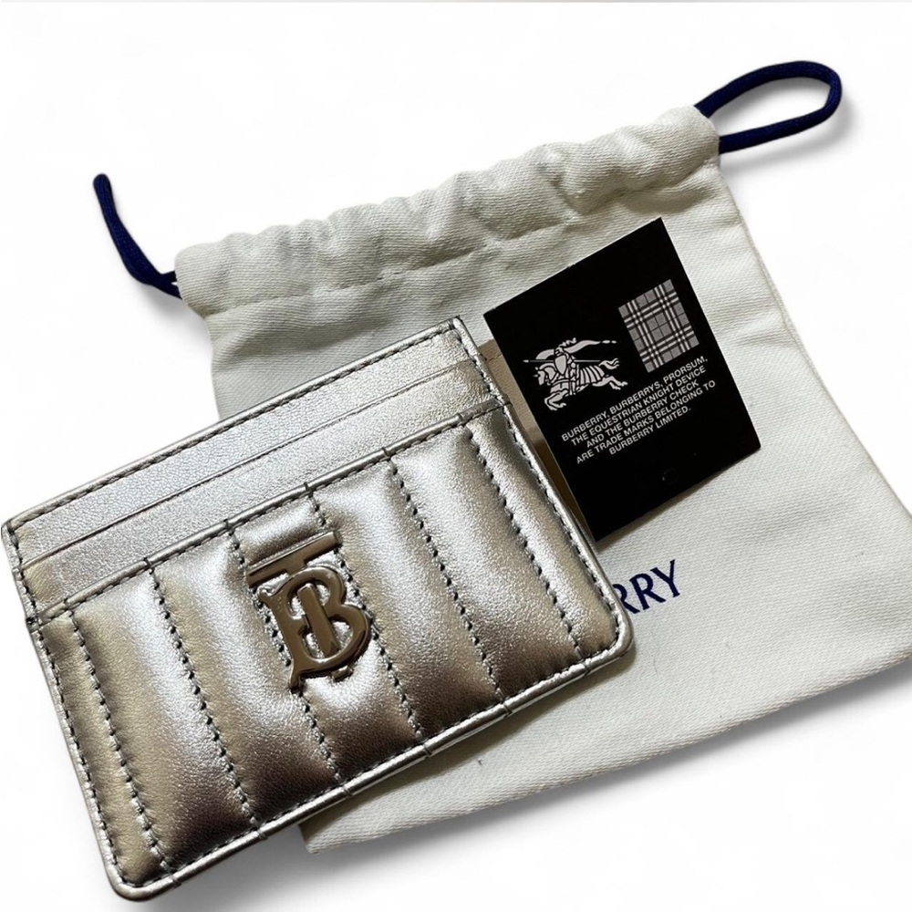 Burberry TB Silver Chrome Card Holder